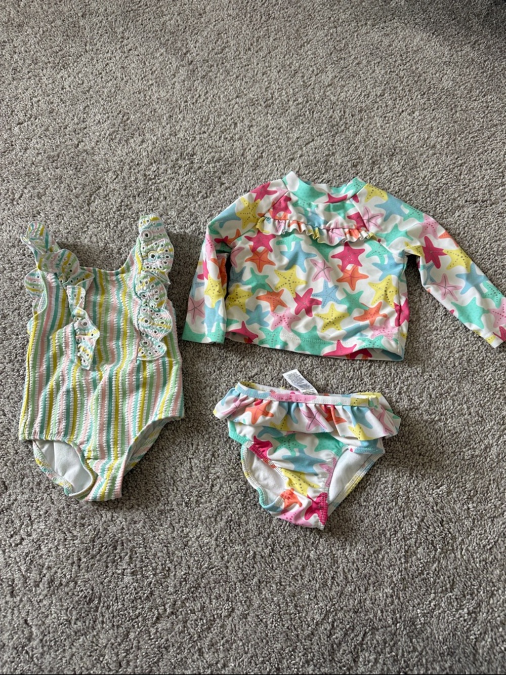 Baby Multicolor Starfish Rash Guard Swim Set